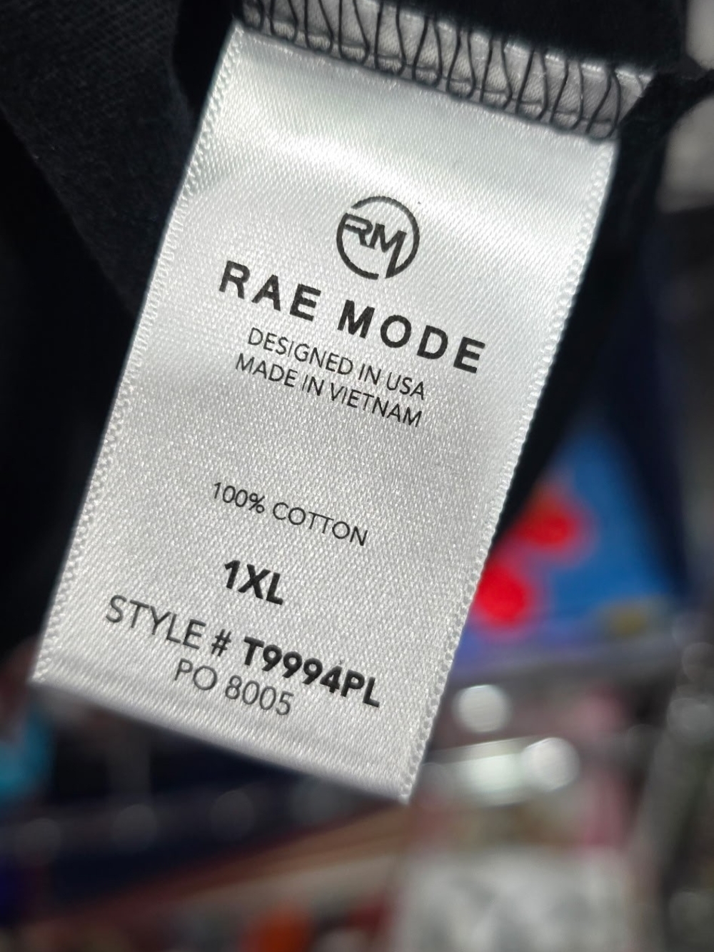 New 1XL Rae Mode Black Cotton Slub Shirt - Picture 3 of 4